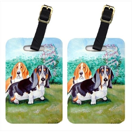 Carolines Treasures Carolines Treasures 7061BT Basset Hound Double Trouble Luggage Tags; Pack - 2 7061BT